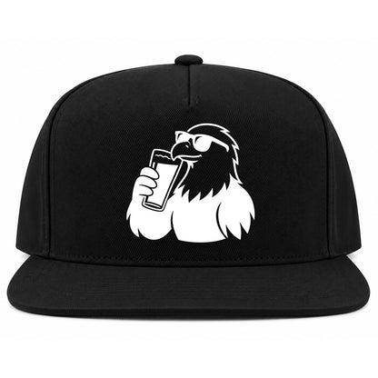 Black Eagle Drinking Beer Golf Snapback Hat