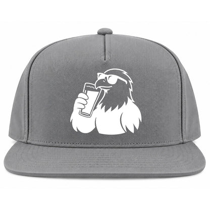 Grey Eagle Drinking Beer Golf Snapback Hat