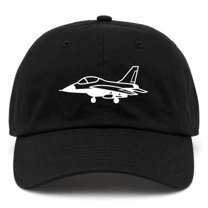 Black Fighter Jet Air Force Golf Dad Hat