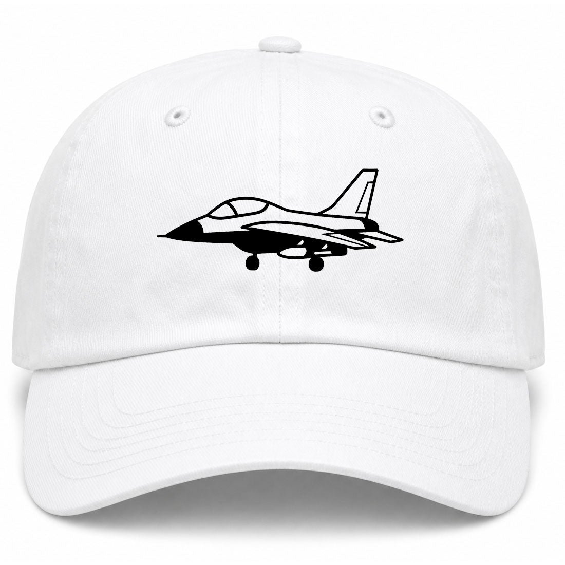 White Fighter Jet Air Force Golf Dad Hat