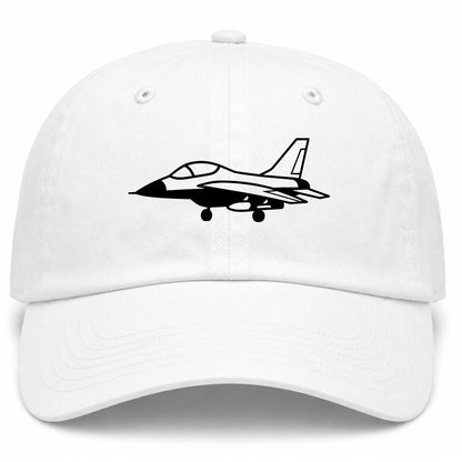 White Fighter Jet Air Force Golf Dad Hat