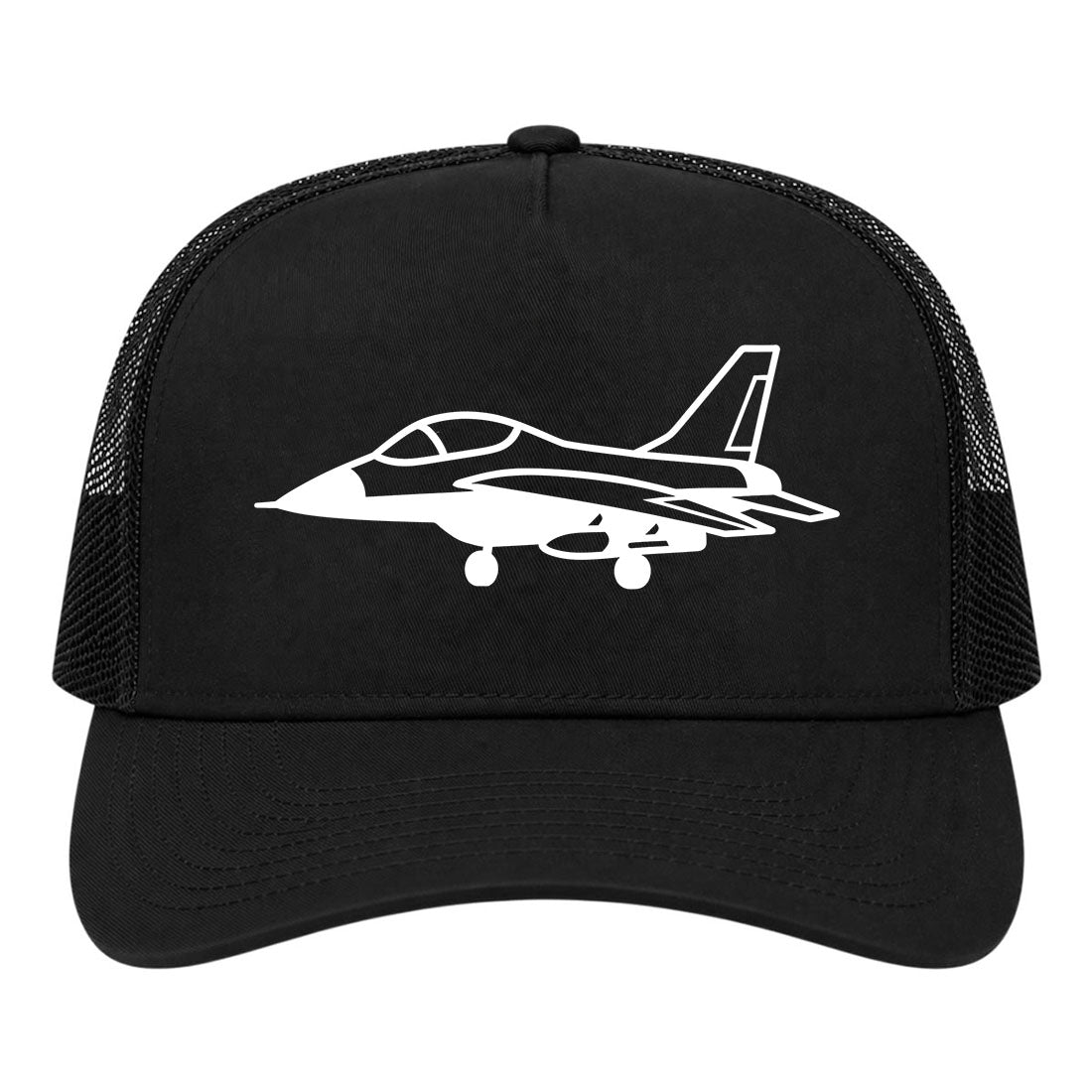 Black Fighter Jet Air Force Golf Trucker Hat
