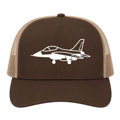 Brown Fighter Jet Air Force Golf Trucker Hat