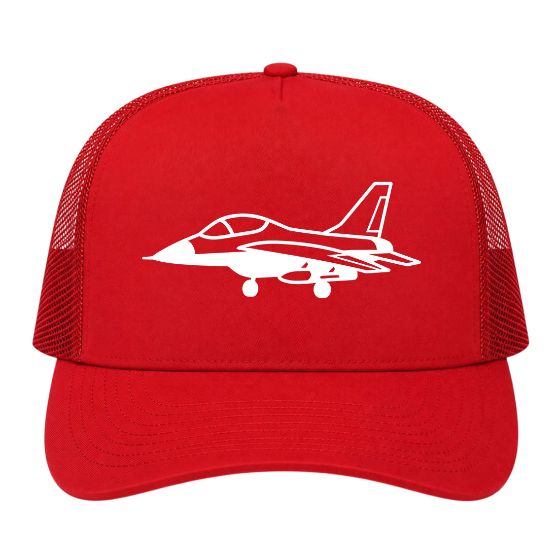 Red Fighter Jet Air Force Golf Trucker Hat