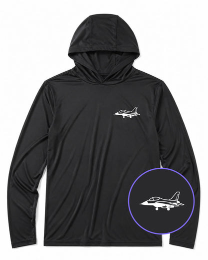 Black Fighter Jet Air Force Men's Lightweight Performance Golf Hoodie