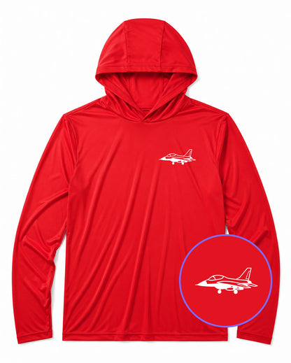 Red Fighter Jet Air Force Men's Lightweight Performance Golf Hoodie
