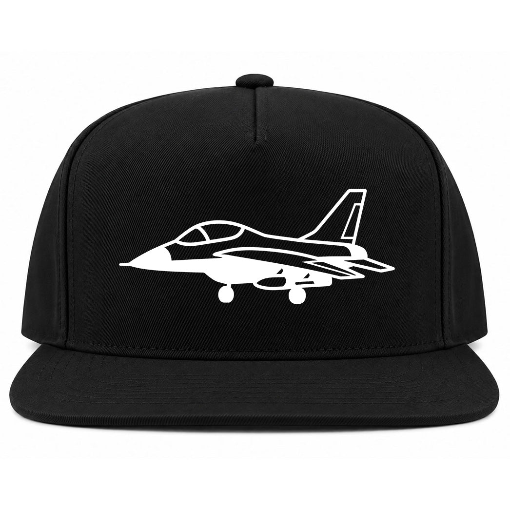 Black Fighter Jet Air Force Golf Snapback Hat