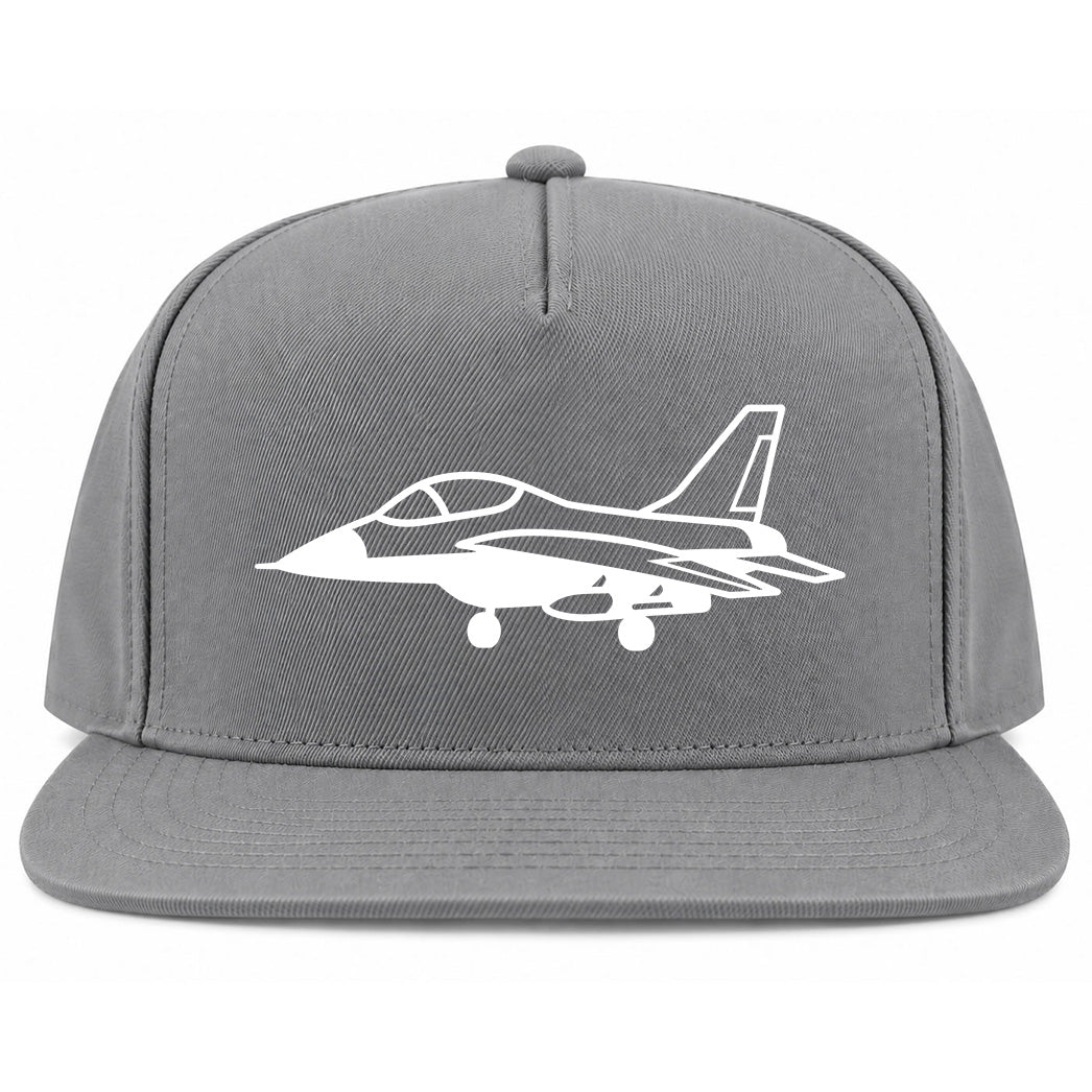 Grey Fighter Jet Air Force Golf Snapback Hat