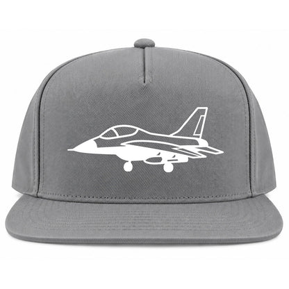 Grey Fighter Jet Air Force Golf Snapback Hat
