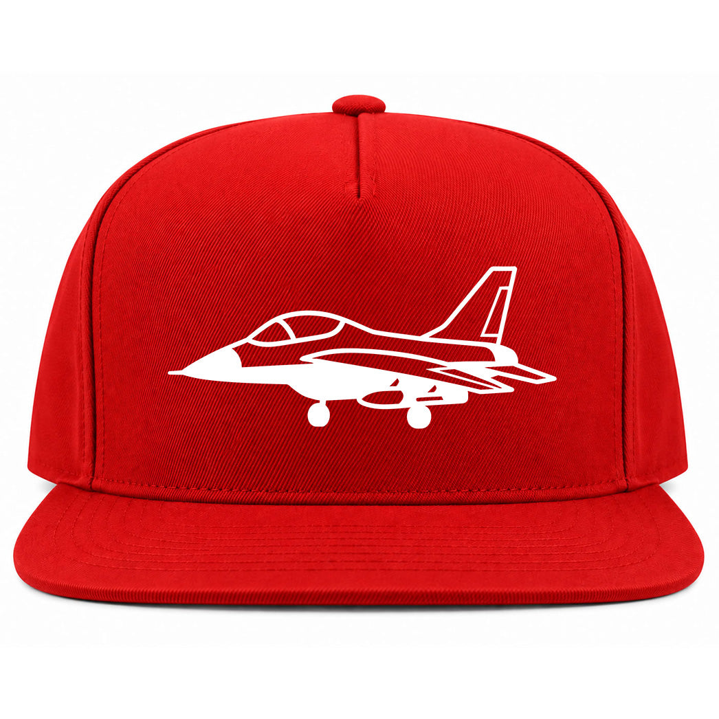 Red Fighter Jet Air Force Golf Snapback Hat