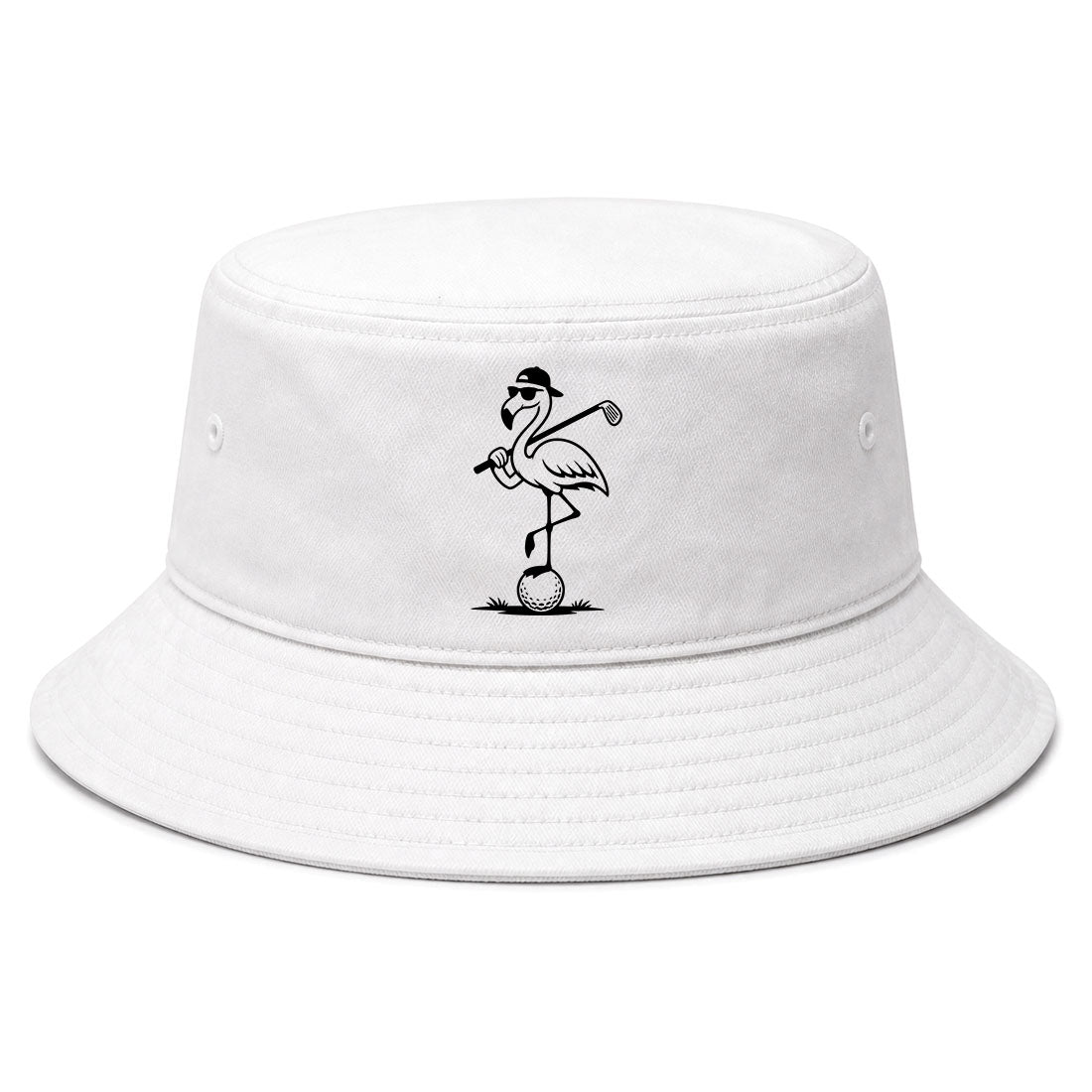White Flamingo Golf Bucket Hat