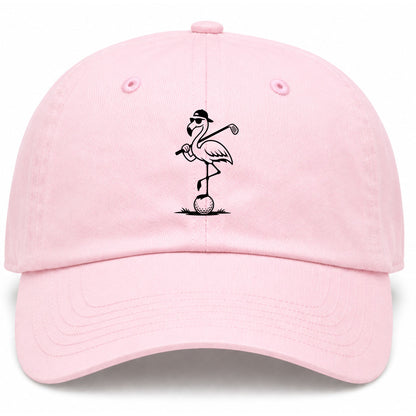Pink Flamingo Golf Dad Hat
