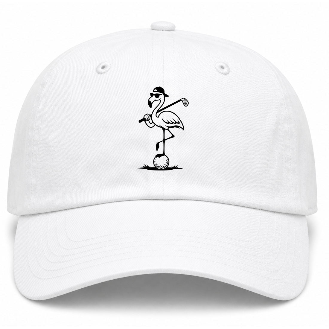 White Flamingo Golf Dad Hat