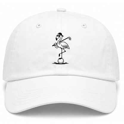 White Flamingo Golf Dad Hat
