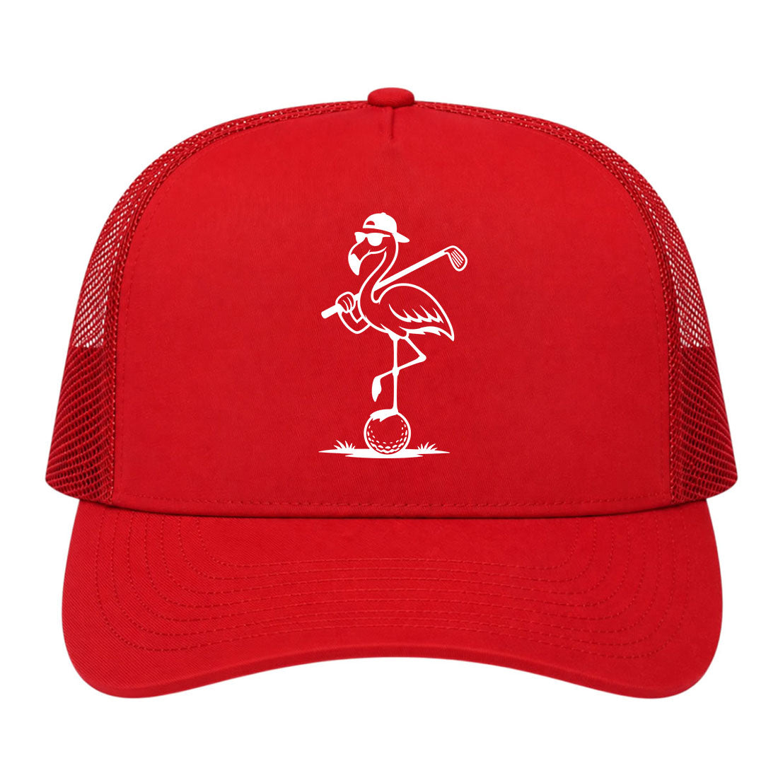 Red Flamingo Golf Trucker Hat