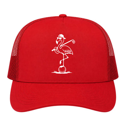 Red Flamingo Golf Trucker Hat