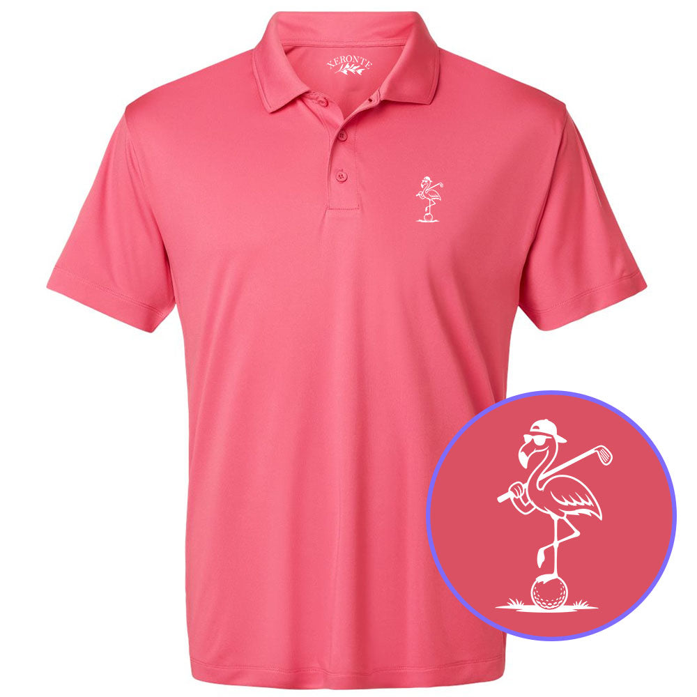 Pink Flamingo Men's Golf Polo Shirt