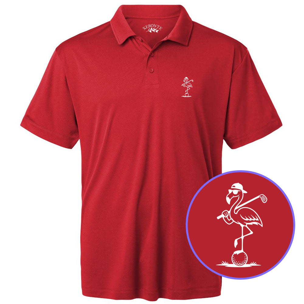 Red Flamingo Men's Golf Polo Shirt