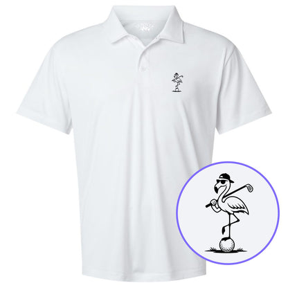 White Flamingo Men's Golf Polo Shirt