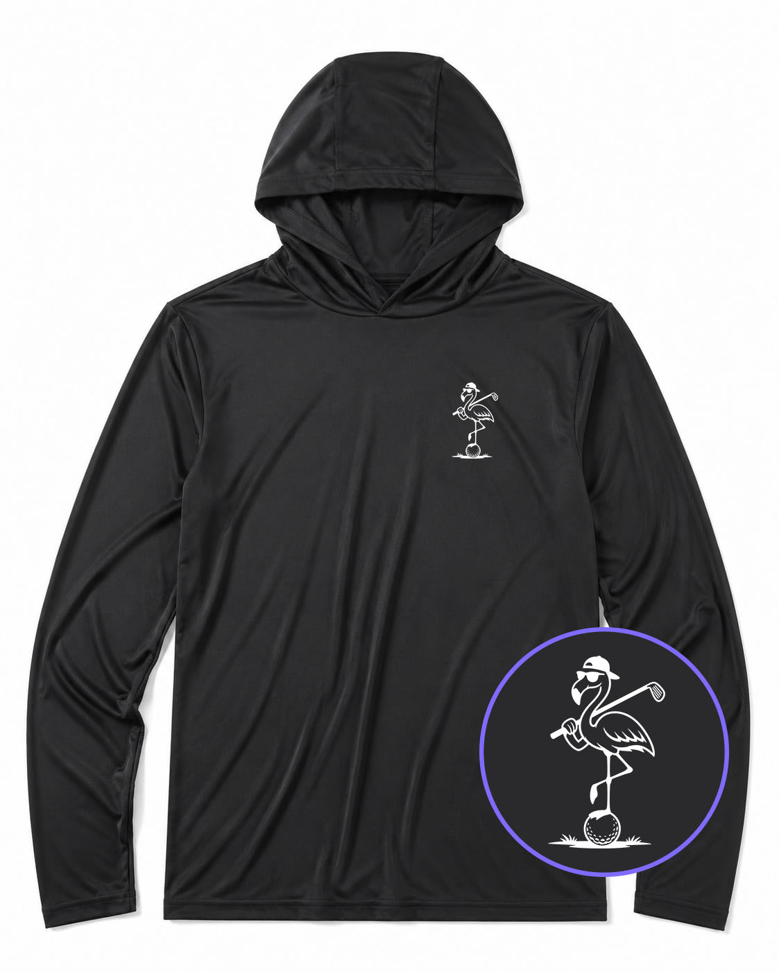 Black Flamingo Men's Lightweight Performance Golf Hoodie