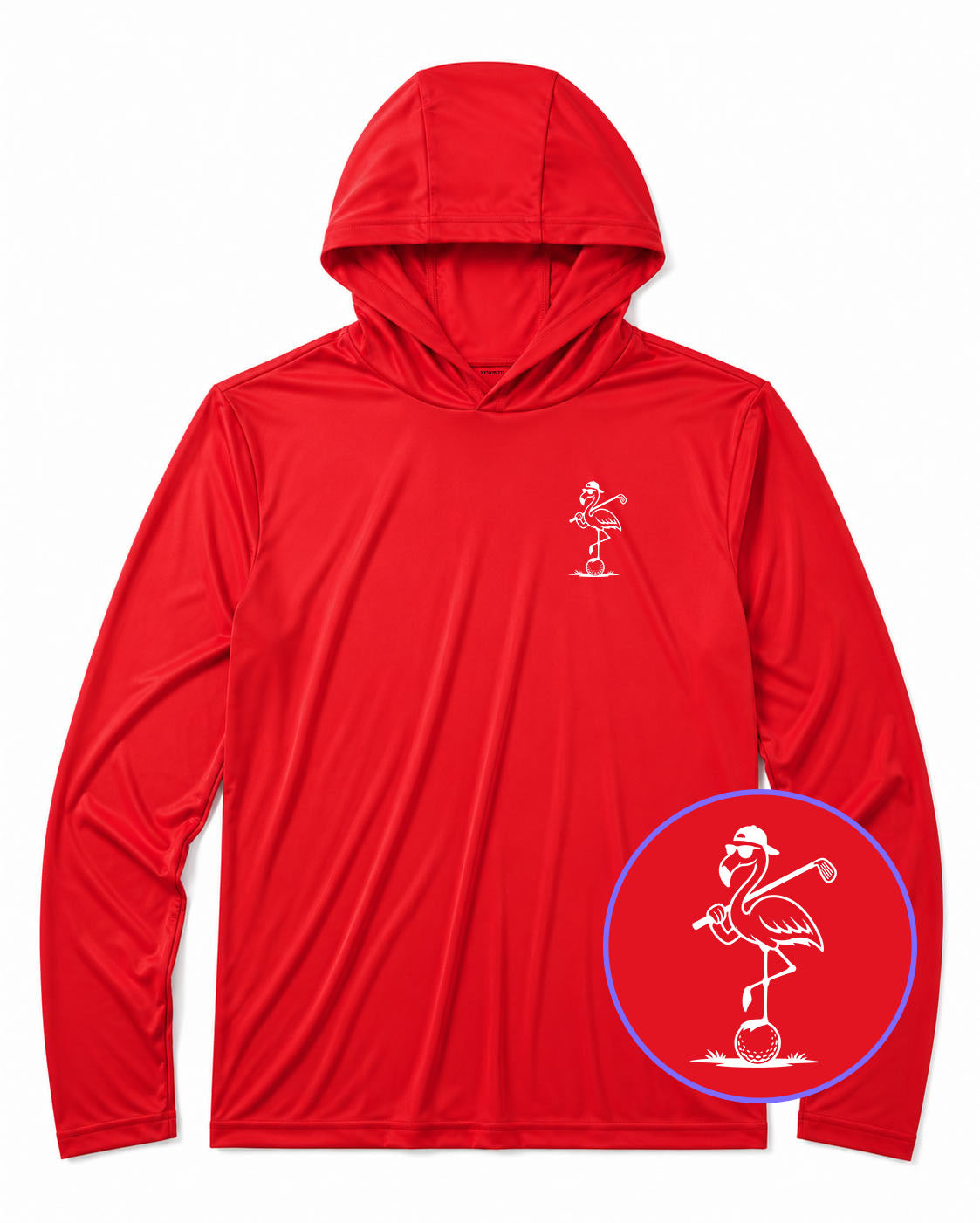 Red Flamingo Men's Lightweight Performance Golf Hoodie