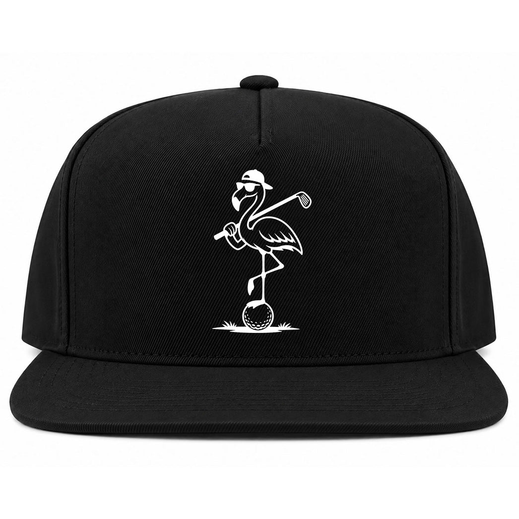 Black Flamingo Golf Snapback Hat