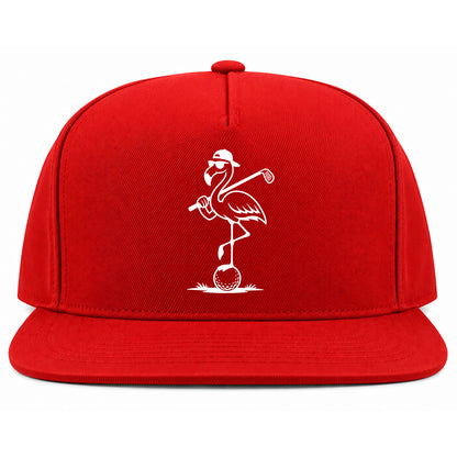 Red Flamingo Golf Snapback Hat