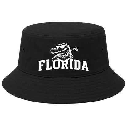 Black Florida Alligator Golf Club Golf Bucket Hat