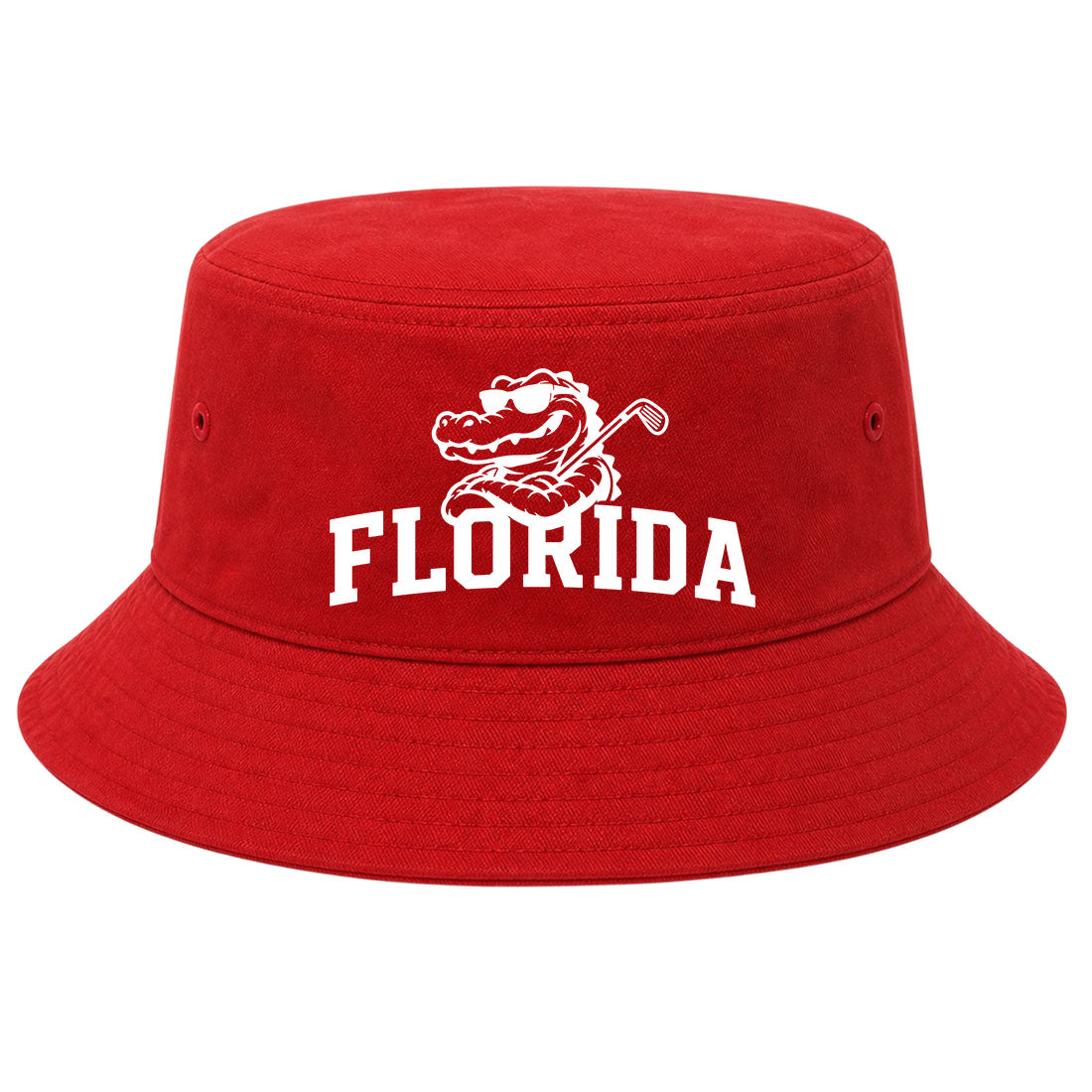 Red Florida Alligator Golf Club Golf Bucket Hat