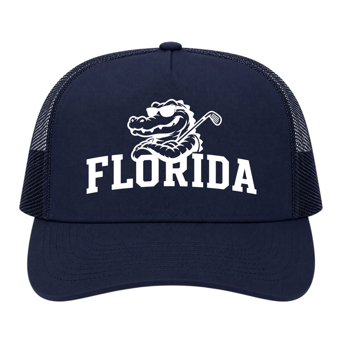 Navy Blue Florida Alligator Golf Club Golf Trucker Hat