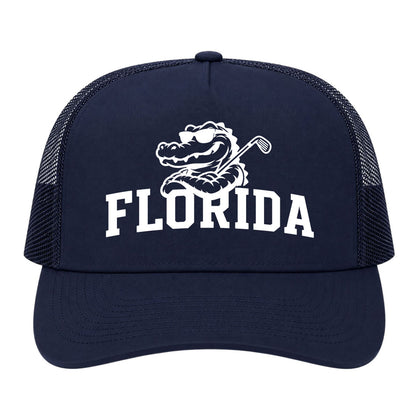 Navy Blue Florida Alligator Golf Club Golf Trucker Hat