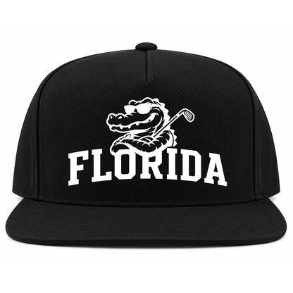 Black Florida Alligator Golf Club Golf Snapback Hat