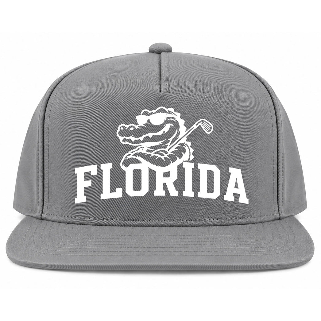 Grey Florida Alligator Golf Club Golf Snapback Hat