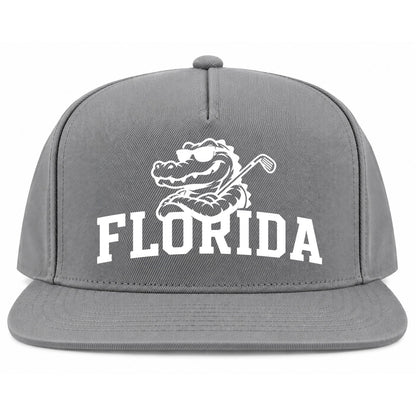 Grey Florida Alligator Golf Club Golf Snapback Hat