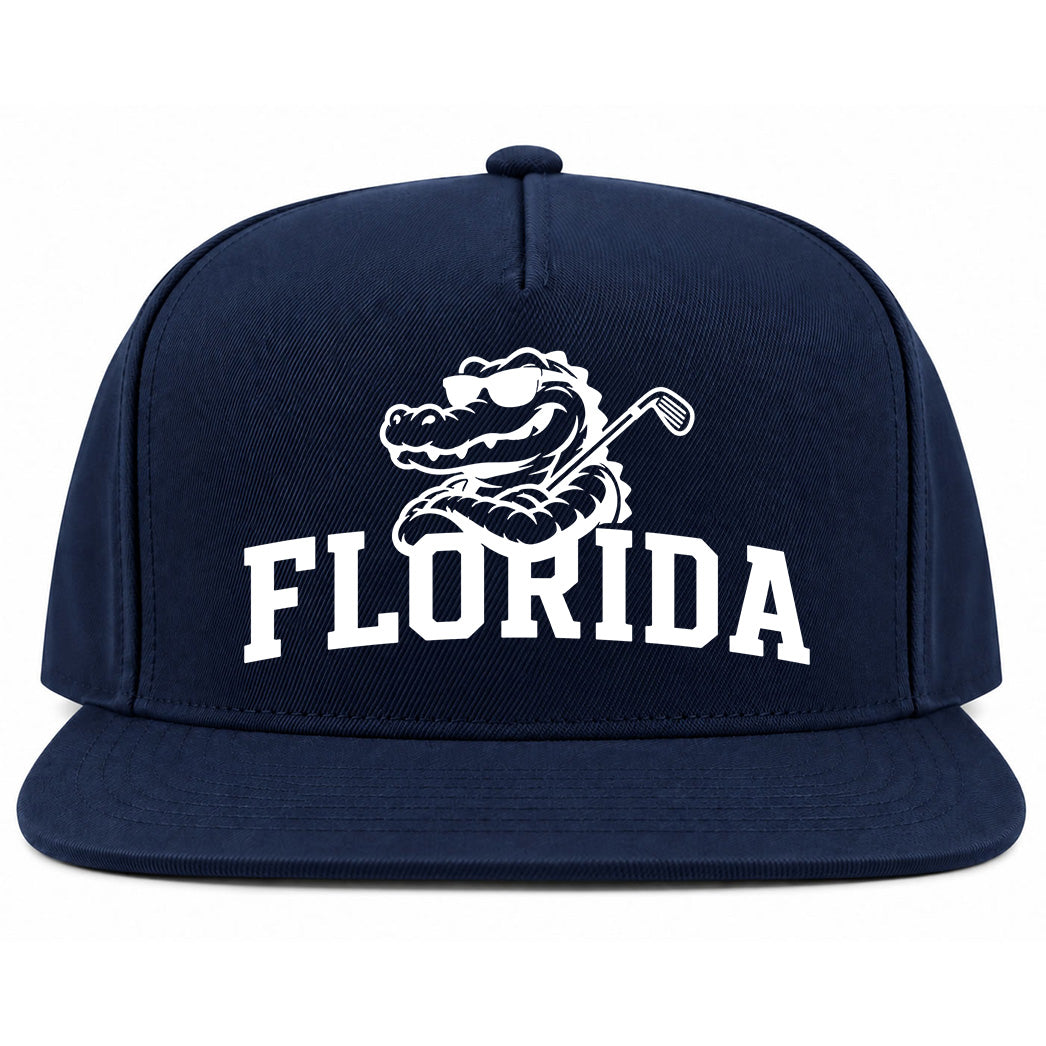 Navy Blue Florida Alligator Golf Club Golf Snapback Hat