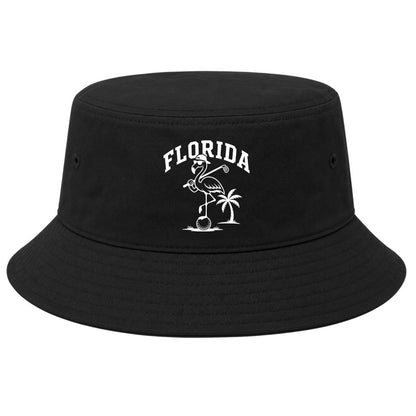 Black Florida Flamingo Golf Bucket Hat
