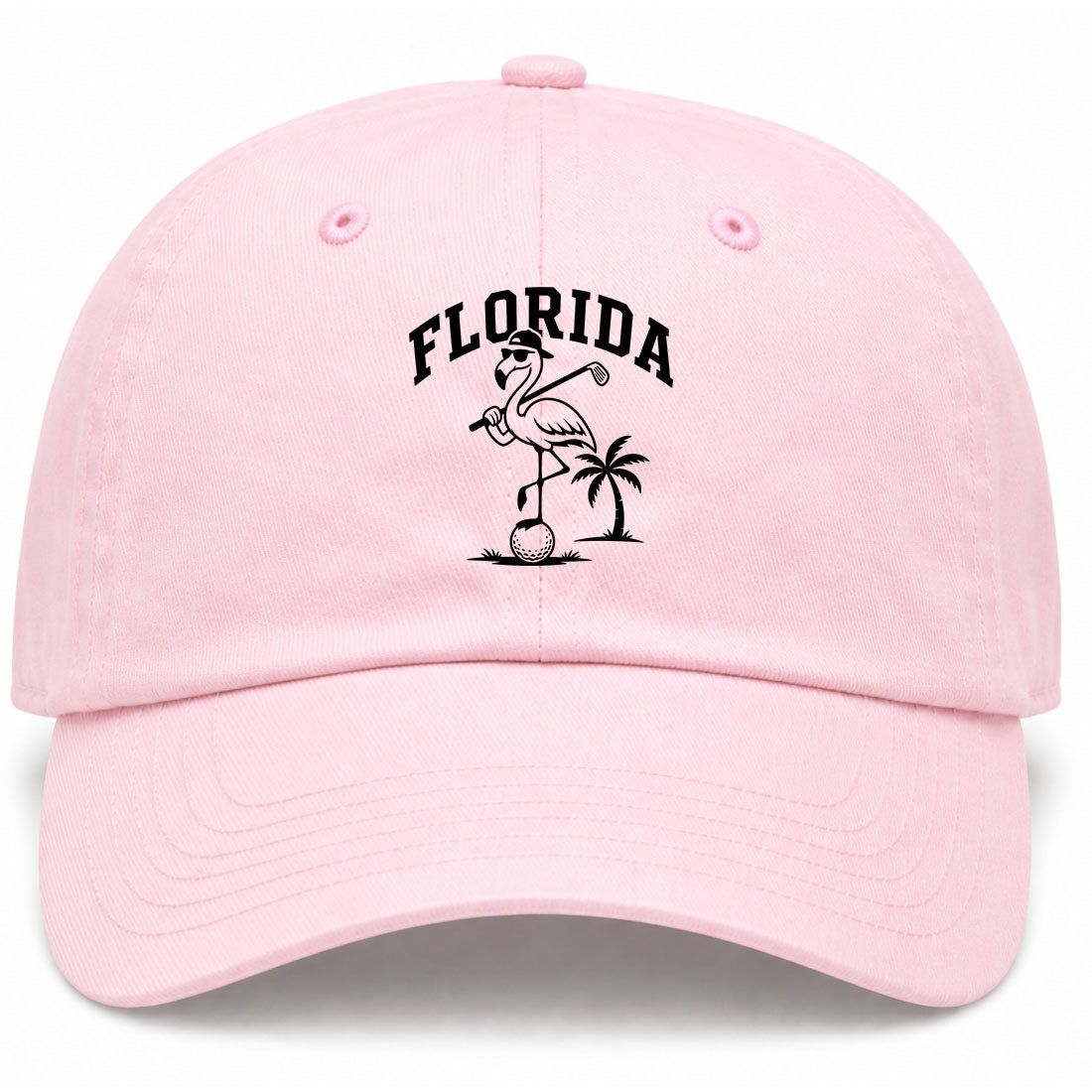 Pink Florida Flamingo Golf Dad Hat