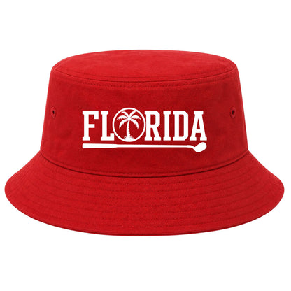 Red Florida Palm Tree Golf Bucket Hat