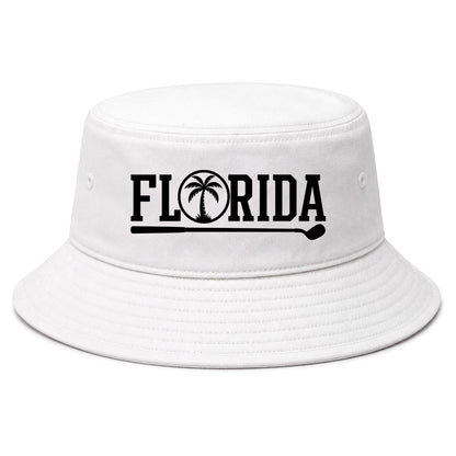 White Florida Palm Tree Golf Bucket Hat