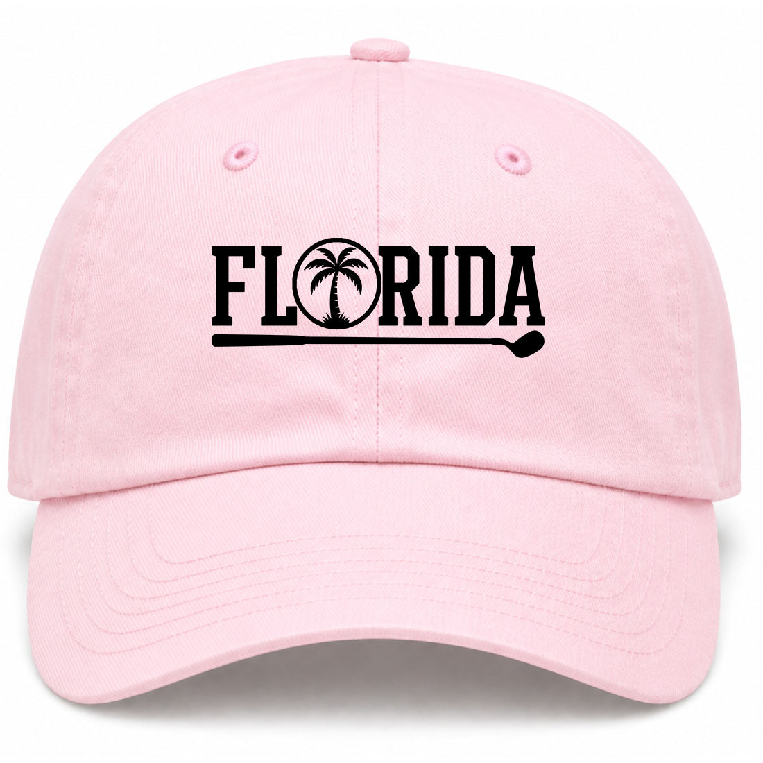 Pink Florida Palm Tree Golf Dad Hat