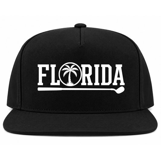 Black Florida Palm Tree Golf Snapback Hat