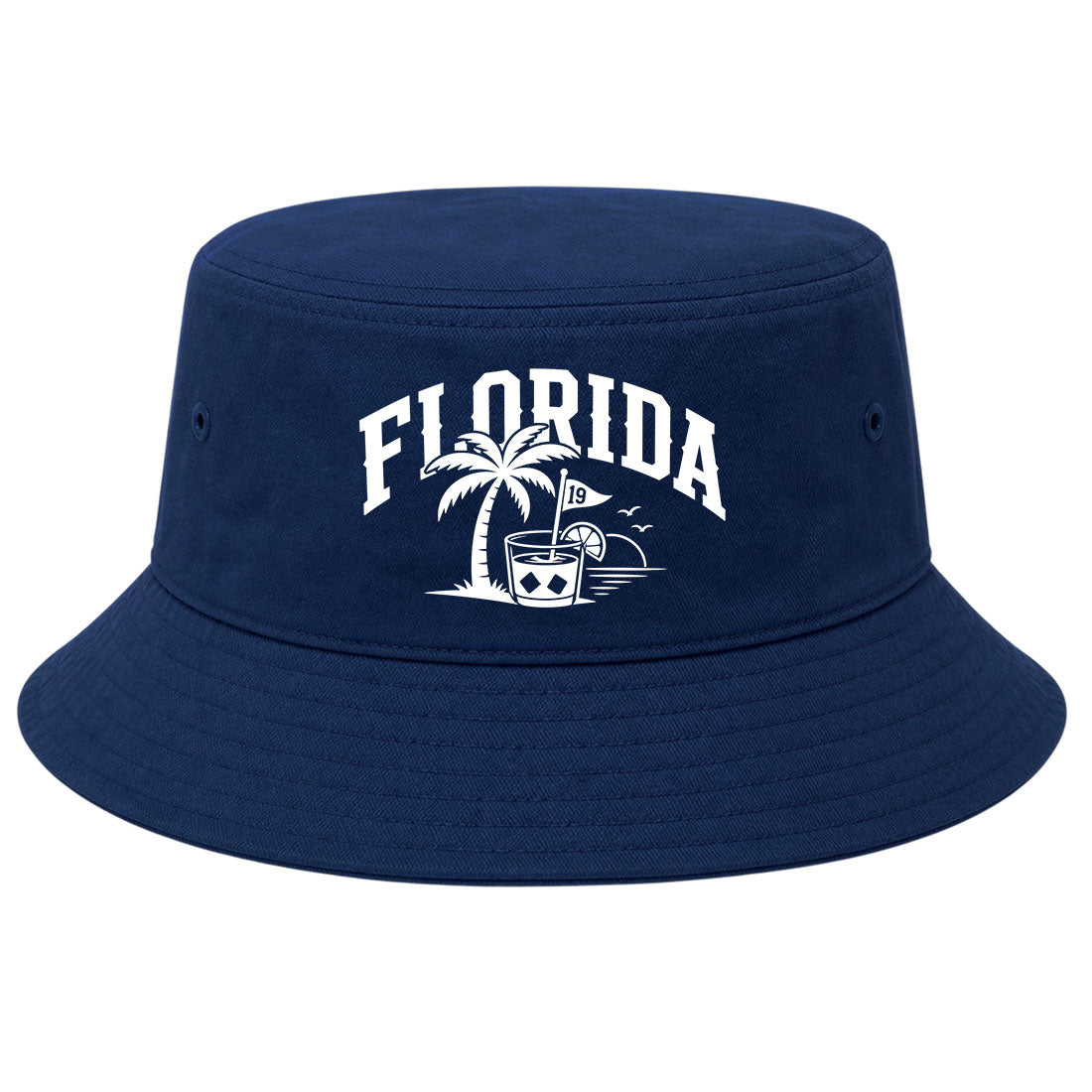 Navy Florida Tropical Beach Golf Bucket Hat