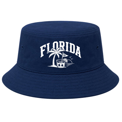 Navy Florida Tropical Beach Golf Bucket Hat