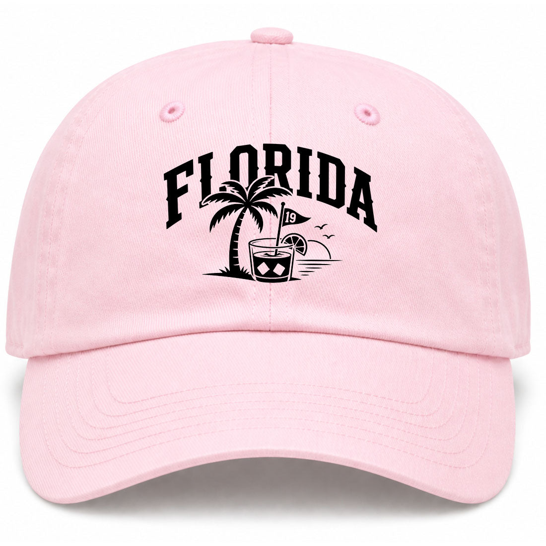 Pink Florida Tropical Beach Golf Dad Hat