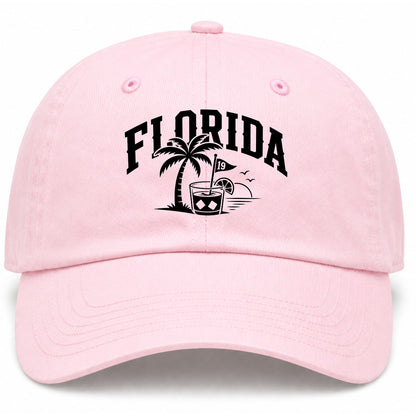 Pink Florida Tropical Beach Golf Dad Hat