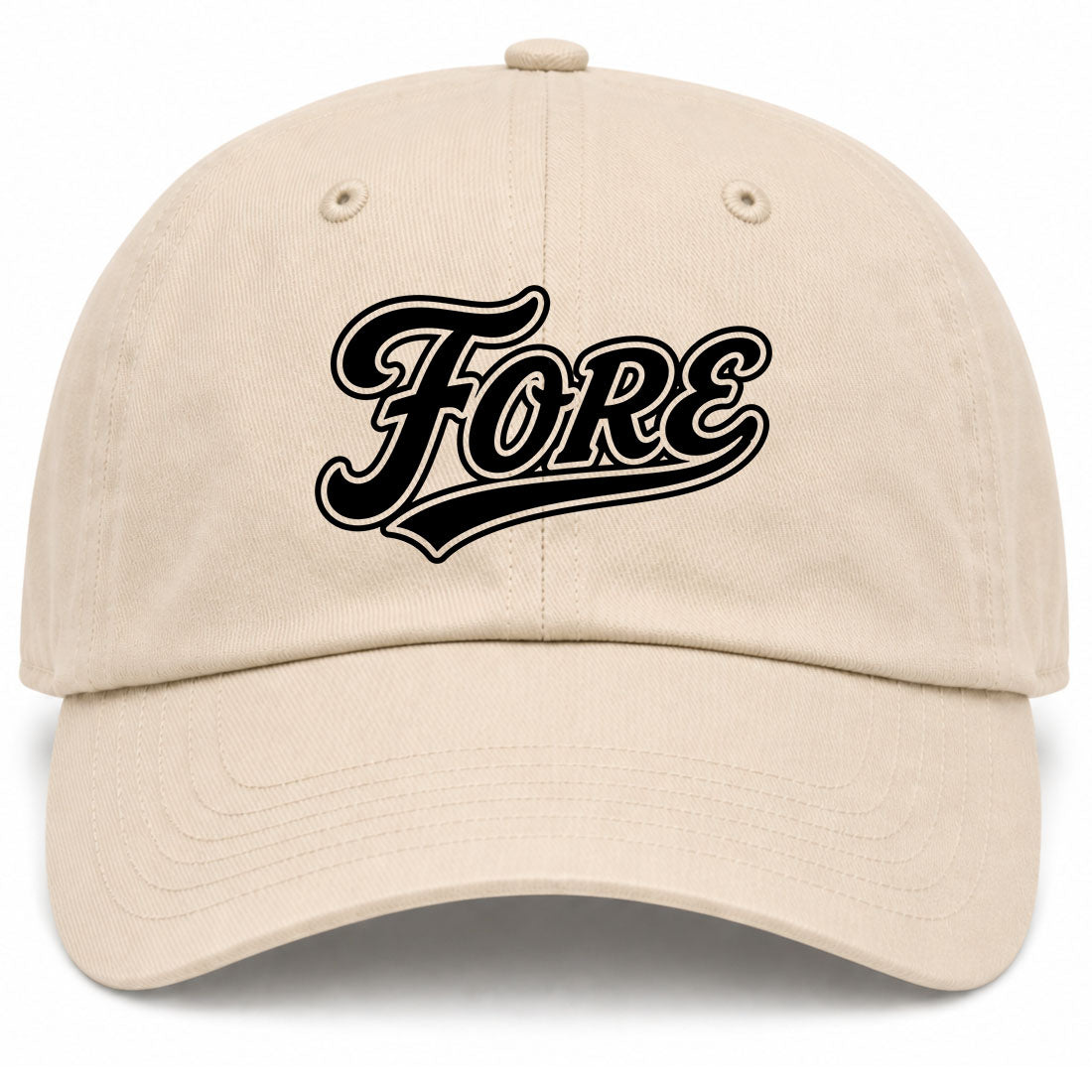 Beige Fore Golf Dad Hat