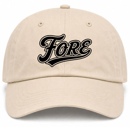 Beige Fore Golf Dad Hat