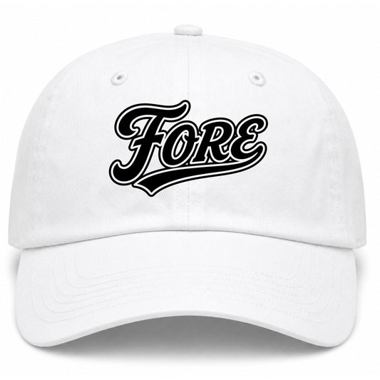 White Fore Golf Dad Hat