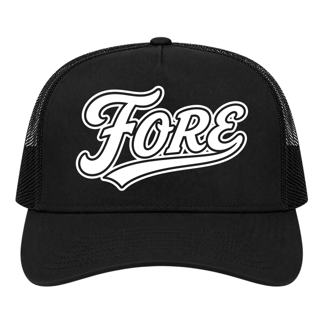 Black Fore Golf Trucker Hat