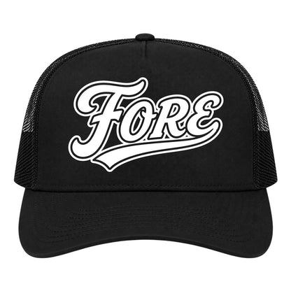 Black Fore Golf Trucker Hat